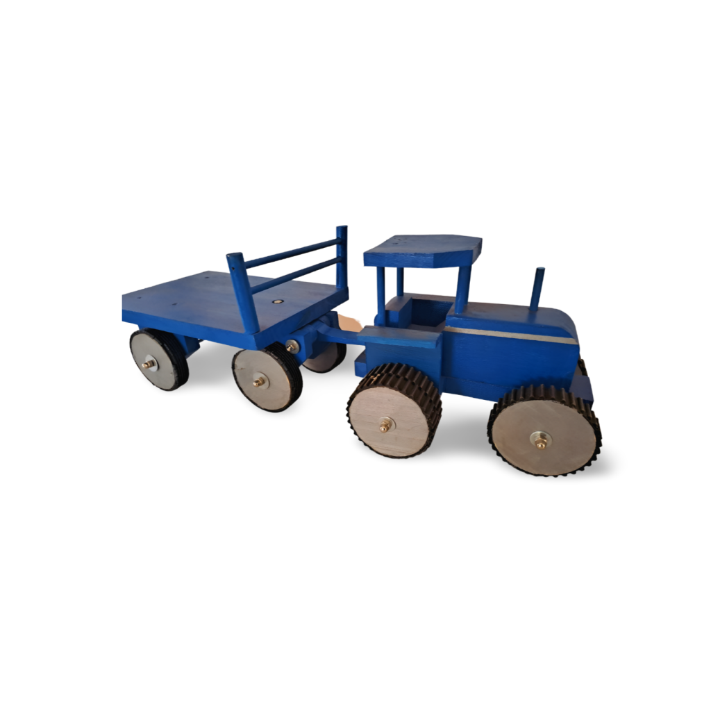 Wooden toys and the popularity of it is coming back with a bang. There is for sure, nothing better for the boys to play outside with their blue tractors, building farms and roads and driving his loads up and down.