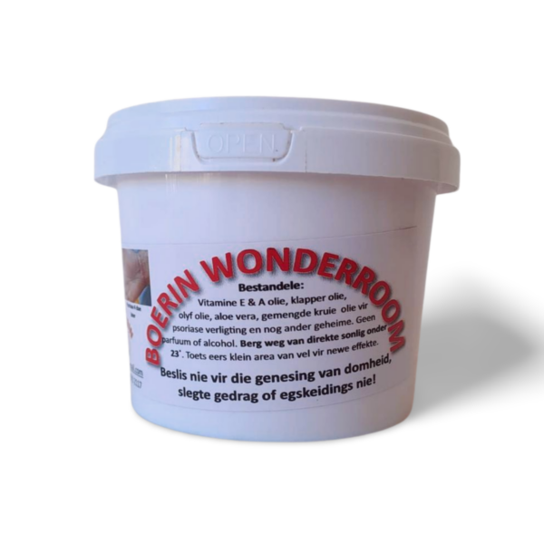 All-natural cream designed to ensure healthy, radiant skin. Perfect as a day and night facial moisturizer, hand cream, remedy for dry, itchy skin and more.It comes in a 500ml tub at R 440.00 excluding the courier cost of Postnet.